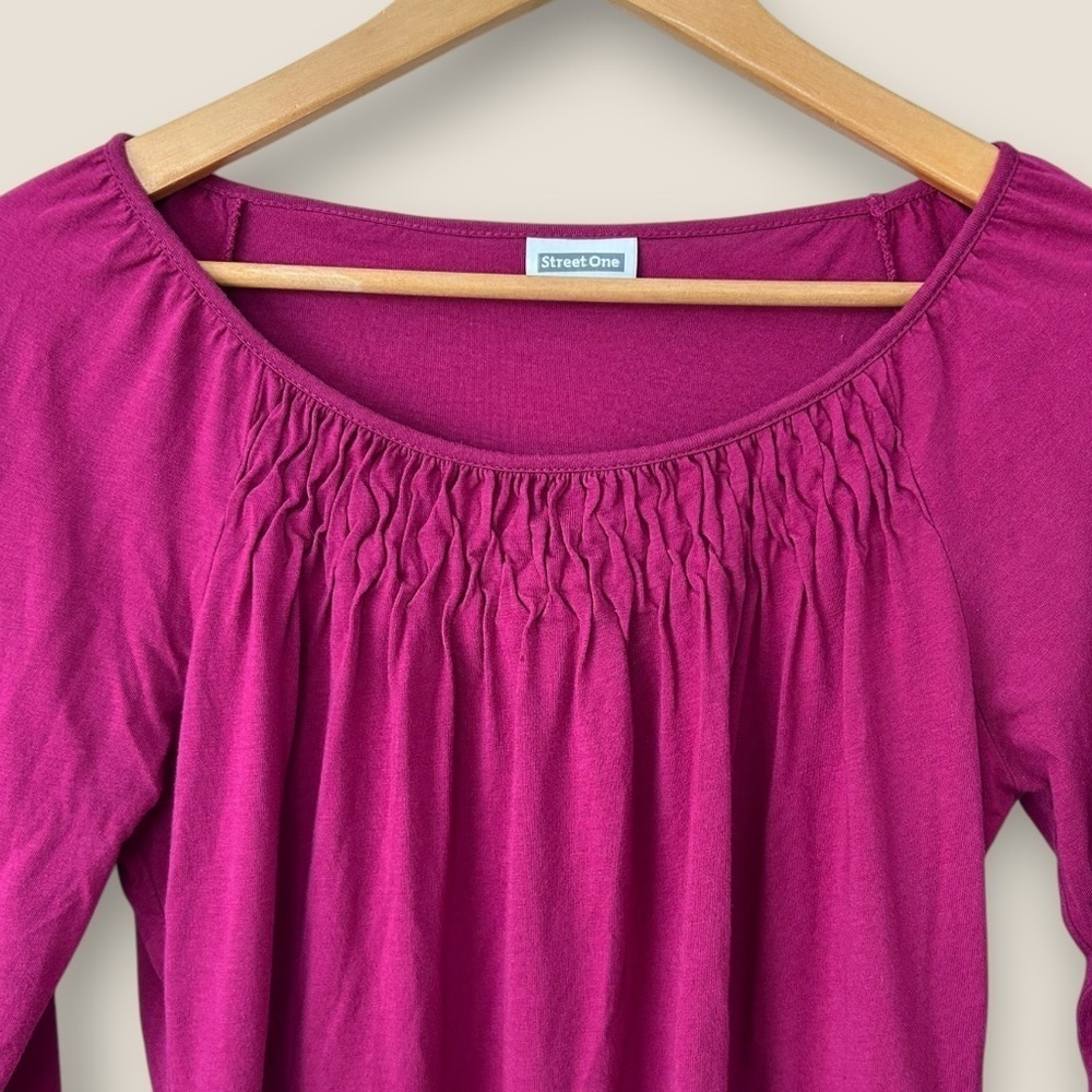 Street One Magenta Long Sleeve Top - Picture 2 of 9